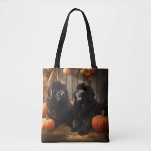 Newfoundlander Puppy Herfstpracht Pompoen Draagtas