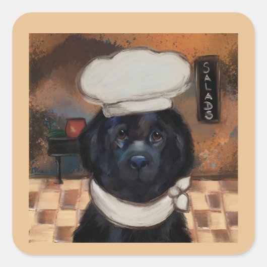 Newfoundlander Vierkante Sticker (Voorkant)
