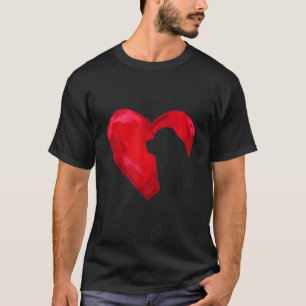 Newfoundlandhart cadeau voor Valentijnsdag silhou T-shirt
