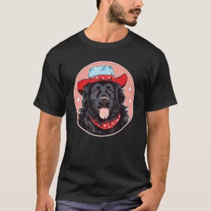 Newfoundlandhond Cowboy Grappige Wilde Westen T-shirt
