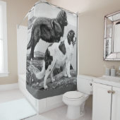 Newfoundlandhonden -  illustratie douchegordijn (In situ)