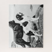 Newfoundlandhonden - illustratie legpuzzel (Verticaal)