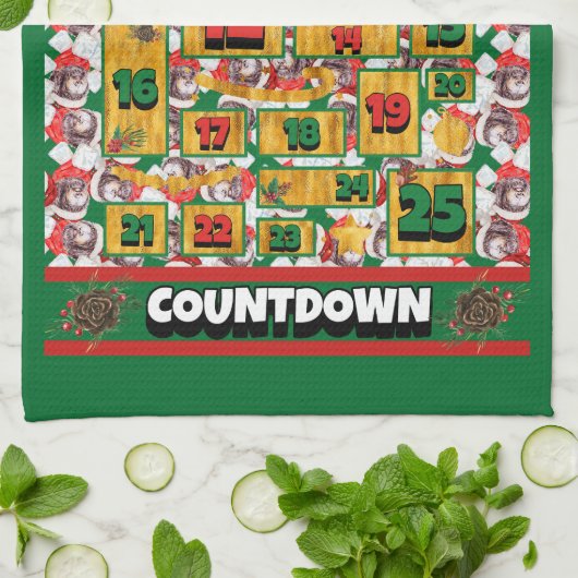 Newfypoo Counting Kerstmis Advent Calendar Dog Theedoek (Gevouwen)
