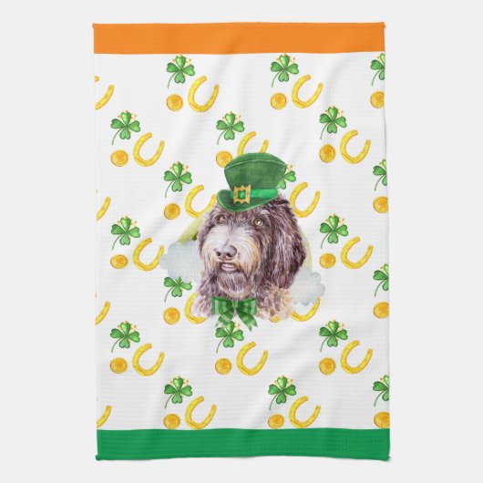 Newfypoo Dog Holiday Home Decor St Patricks Day Theedoek (Verticaal)