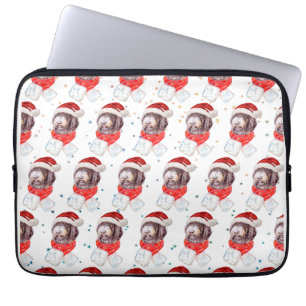 Newfypoo-hondenras Kerststerren Laptop Sleeve