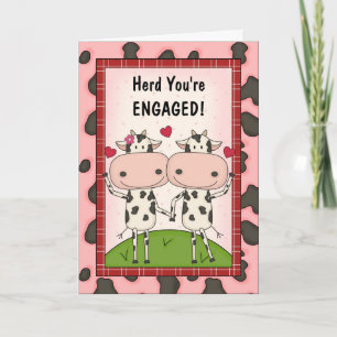 Newly Engaged Funny Cattle Kaart