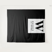 Newly Wed Monogram black Wedding backdrop Wandkleed (Voorkant (horizontaal))