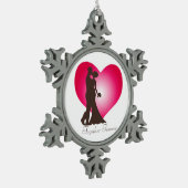 Newly weddenschap tin sneeuwvlok ornament (Links)