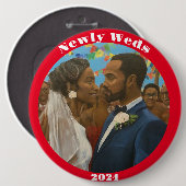 Newly Weds Ronde Button 6,0 Cm (Voorkant /achterkant)