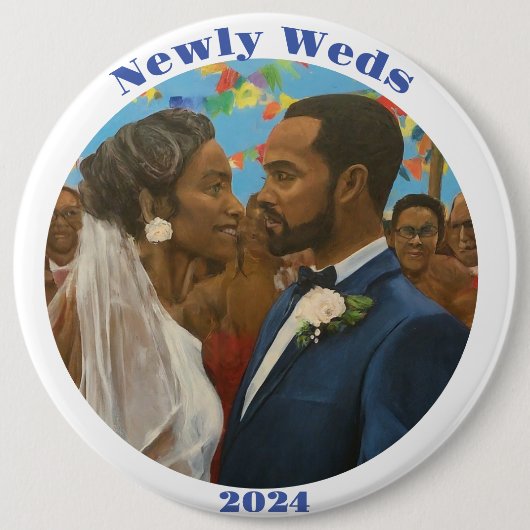 Newly Weds Ronde Button 6,0 Cm (Voorkant)