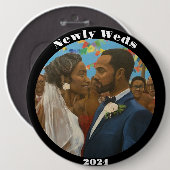 Newly Weds Ronde Button 6,0 Cm (Voorkant /achterkant)