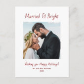 Newlywed Married and Bright Photo Christmas Feestdagenkaart (Voorkant)