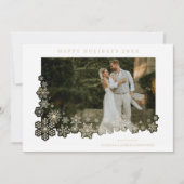 Newlyweds First Christmas Snowflakes Frame Photo (Voorkant)