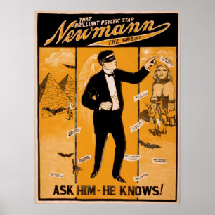 NEWMANN Magicia Illusionist VAUDEVILLE Poster