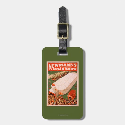 Newmann's beroemde Show van de Magic Road Tent Pos Bagagelabel (Voorkant verticaal)