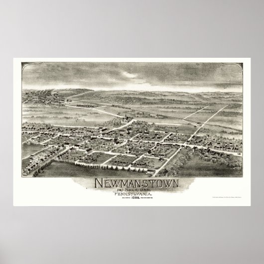Newmanstown & Sheridan, PA Panoramic Map - 1898 Poster (Voorkant)