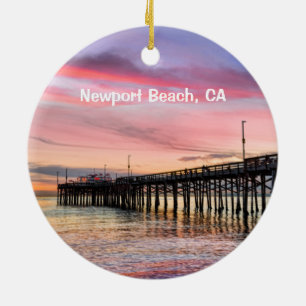 Newport Beach 2 côtés rond ornement en céramique