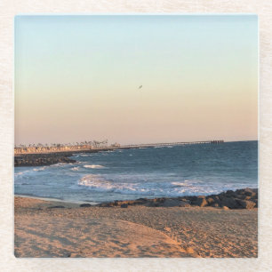 Newport Beach at Sunset, Californië Glazen Onderzetter