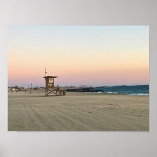 Newport Beach at Sunset, Californië Poster