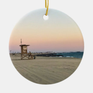 Newport Beach bij zonsondergang, Californië Keramisch Ornament