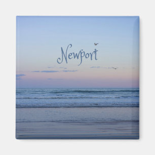 Newport Beach California Ocean Sunrise Blue Magneet