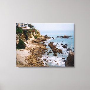 Newport Beach California Rocky Coastline Foto Canvas Afdruk