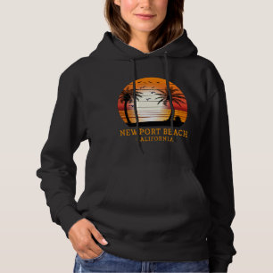 Newport Beach California Sunset Retro Sun Hoodie