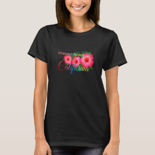 Newport Beach California Tropical Flowers Family V T-shirt