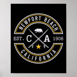 Newport Beach Californië Ca Retro Surfstrand Poster