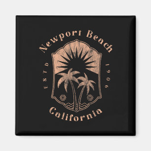Newport Beach Californië Retro Surfer Vintage Stra Magneet