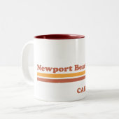 Newport Beach Californië Tweekleurige Koffiemok (Voorkant links)
