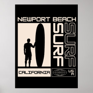 Newport Beach Californië Verenigde Staten Surf Poster