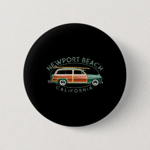 Newport Beach Californië Vintage Surfen Ronde Button 5,7 Cm