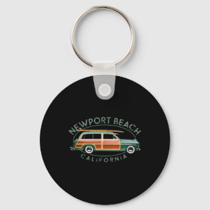 Newport Beach Californië Vintage Surfen Sleutelhanger