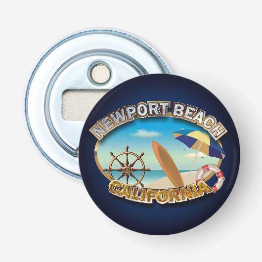 Newport Beach, Californië, VS Button Flesopener (Voorkant)