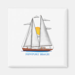 Newport Beach Kust Zeilboot Zeiler Magneet
