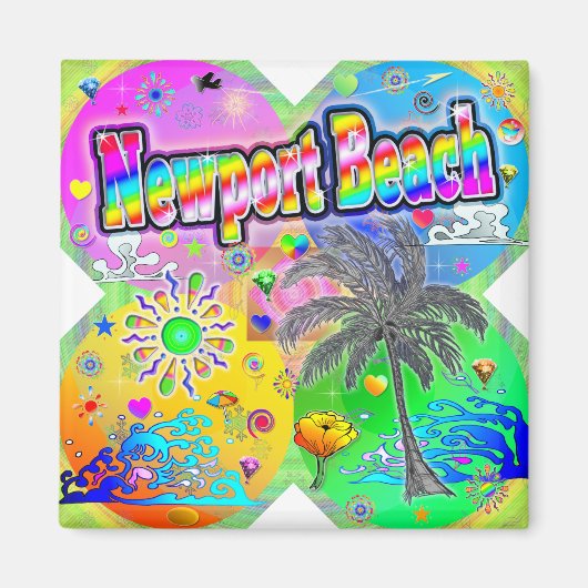 Newport Beach Quadro Seasons Magnet Magneet (Voorkant)