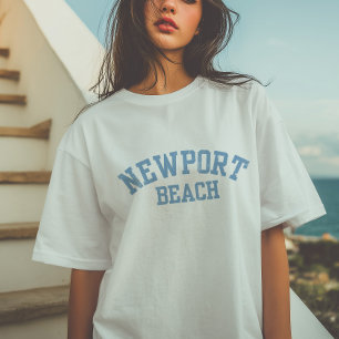 Newport Beach Retro T-shirt Uniseks