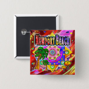 Newport Beach Tropische Friends Button