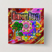 Newport Beach Tropische Friends Button (Voorkant)