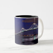 Newport Bridge Full Moon Two-Tone Coffee Mug (Devant droit)