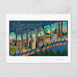 Newport, Californië - grote Letter-scènes Briefkaart