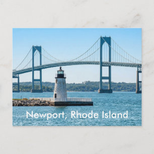 Newport Harbor Lighthouse Bridge Rhode Island RI Briefkaart
