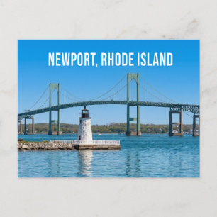 Newport Harbor Lighthouse Bridge Rhode Island RI Briefkaart