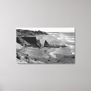 Newport, Oregon Beach Uitzicht Oregon Coast Canvas Afdruk