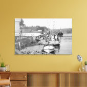 Newport, Oregon Waterfront Uitzicht van Vissen bot Canvas Afdruk (Insitu (Woonkamer))