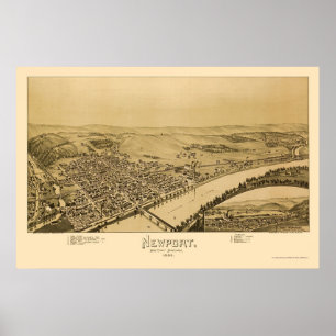 Newport, PA Panoramic Map - 1895 Poster