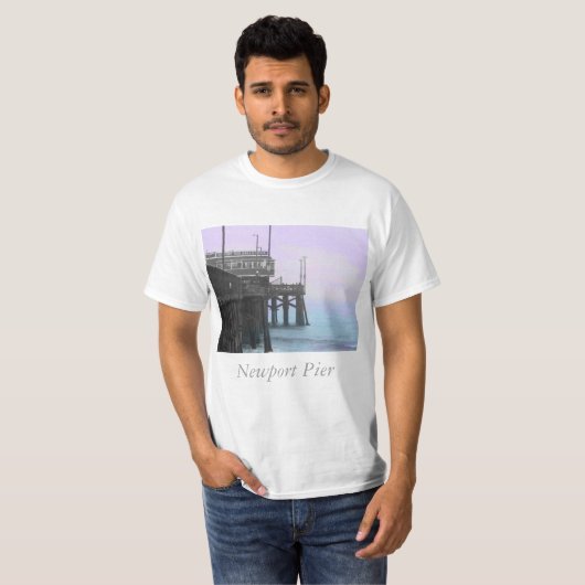 Newport pier geüpload t-shirt (Voorkant volledig)