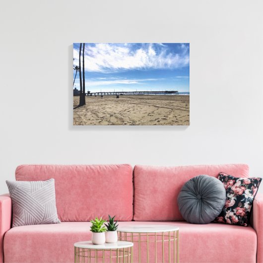 Newport Pier, Newport Beach, Californië Canvas Afdruk (Insitu (Woonkamer))