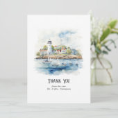 Newport, Rhode Island Bestemming Bruiloft Bedankkaart (Staand voorkant)